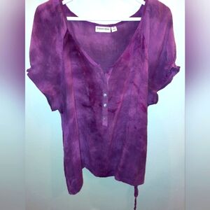 St. John’s Bay purple lightweight, short sleeve top size 2X EUC